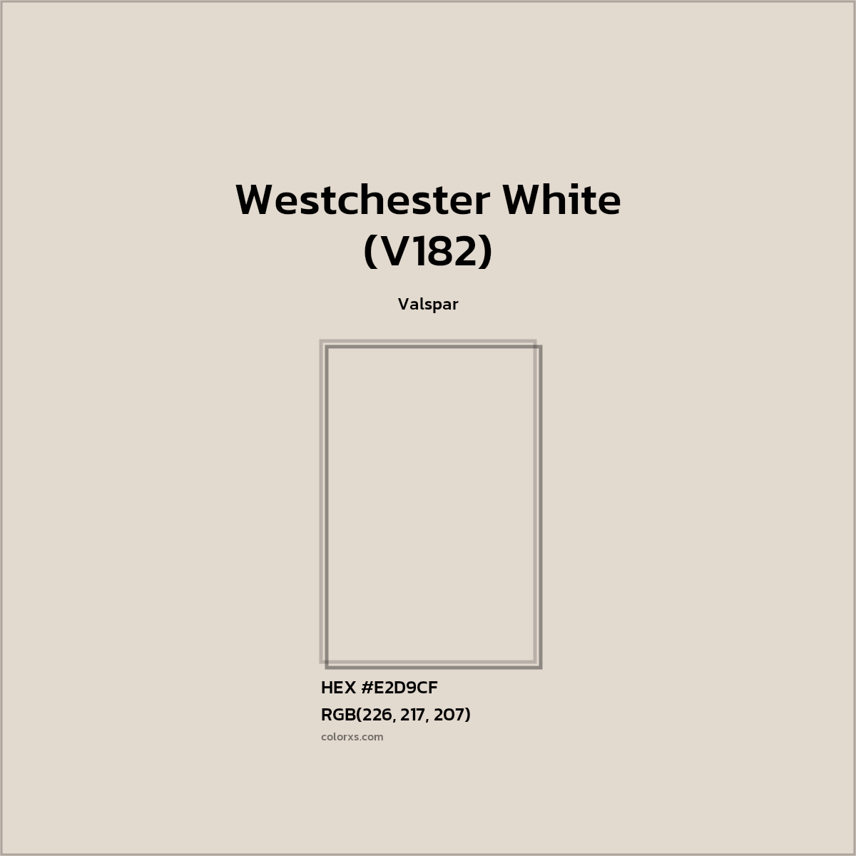 HEX #E2D9CF Westchester White (V182) Paint Valspar - Color Code