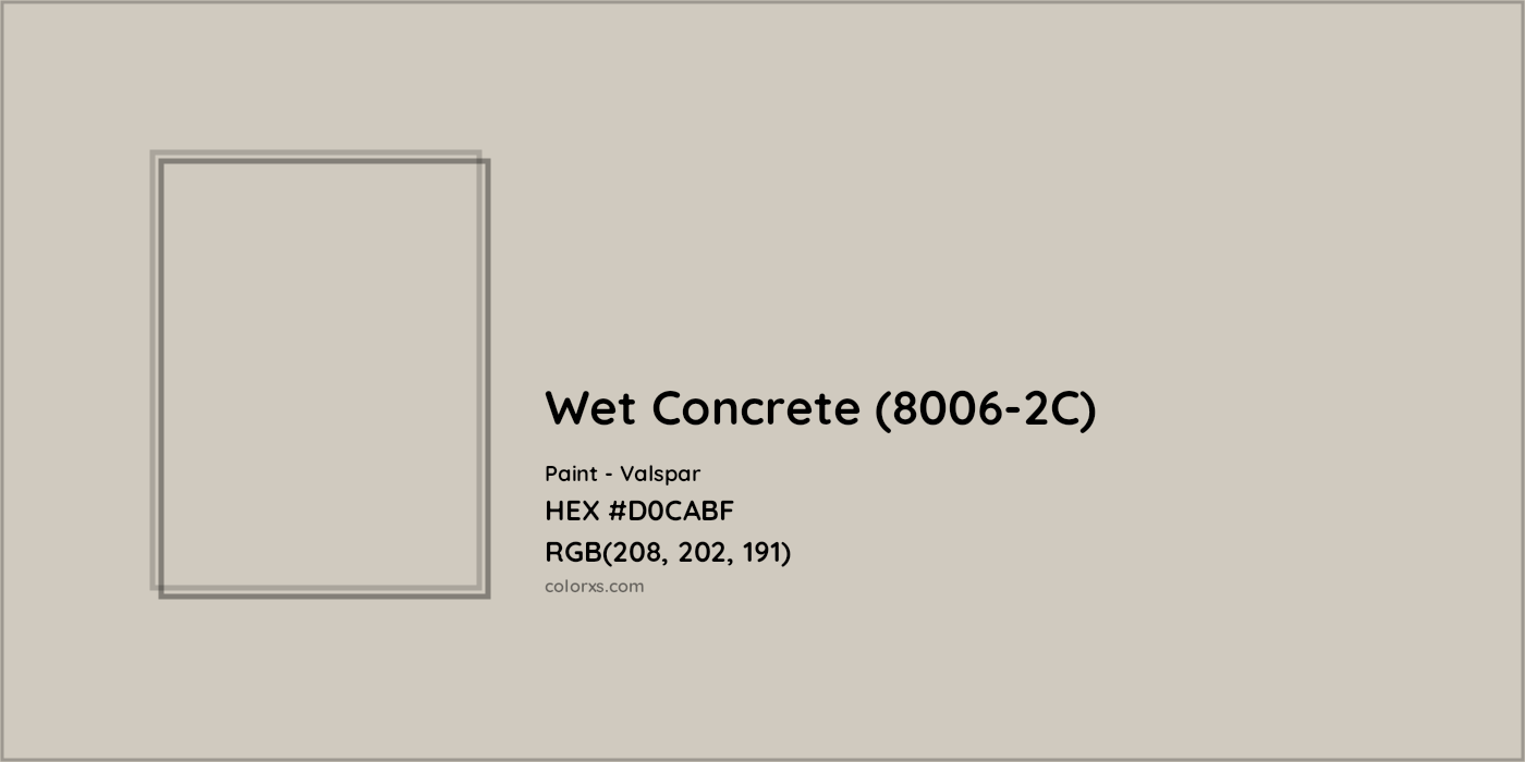 HEX #D0CABF Wet Concrete (8006-2C) Paint Valspar - Color Code
