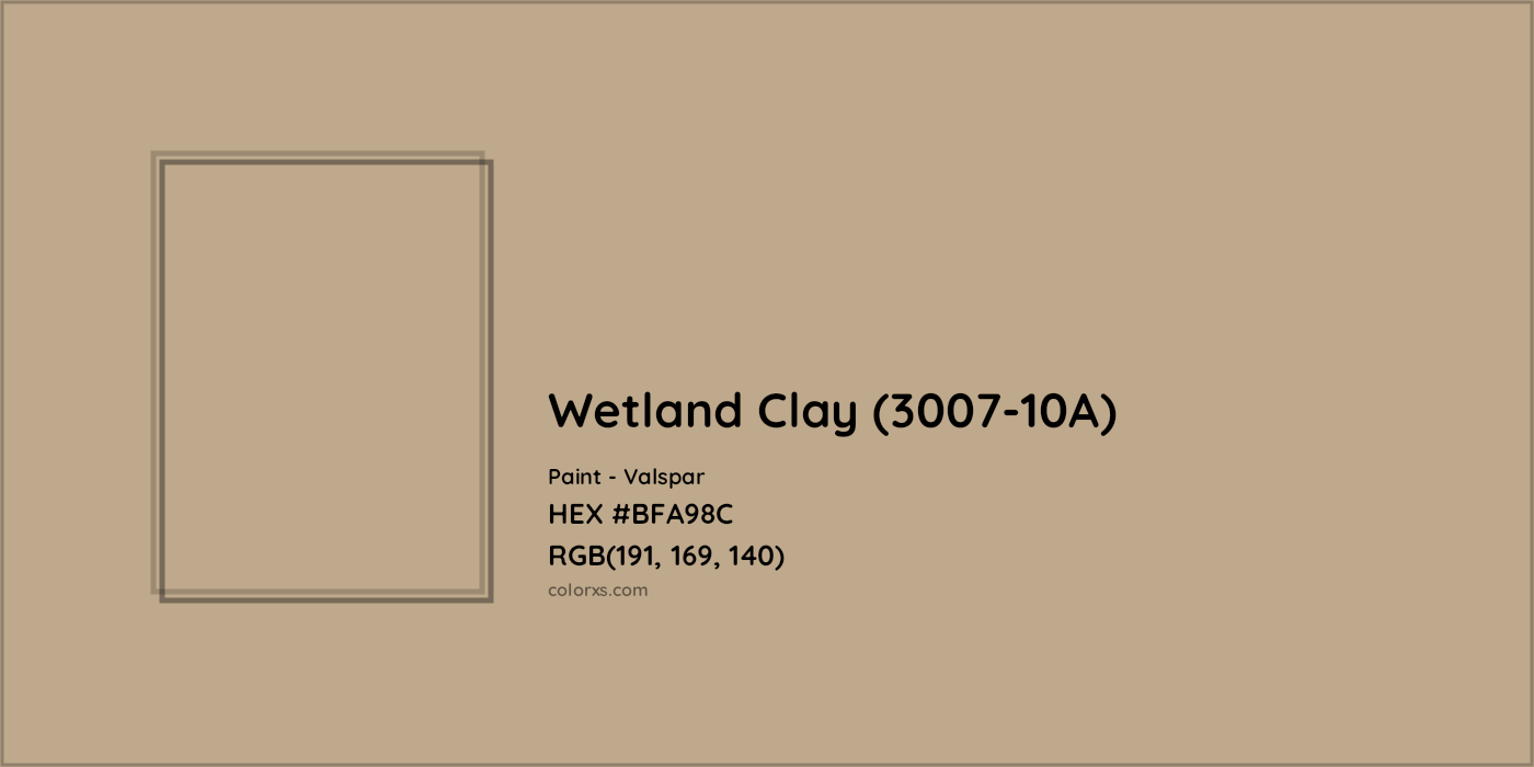 HEX #BFA98C Wetland Clay (3007-10A) Paint Valspar - Color Code