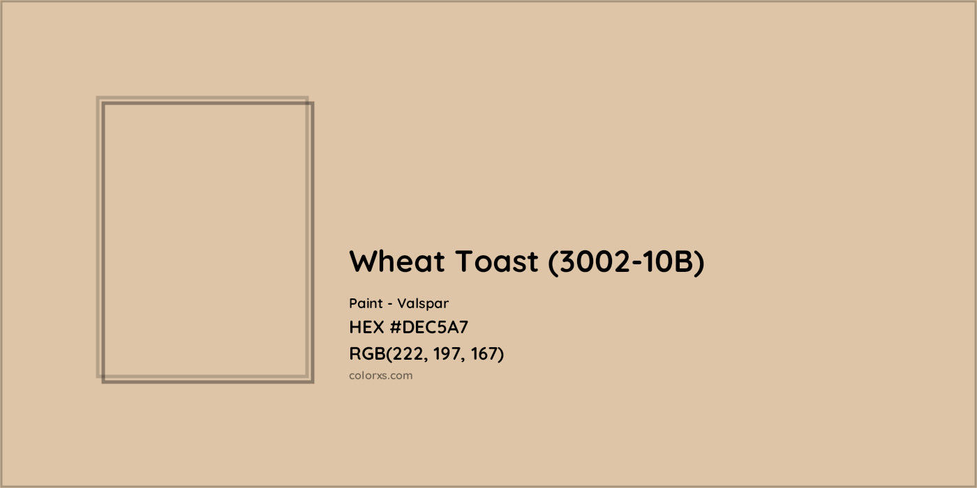 HEX #DEC5A7 Wheat Toast (3002-10B) Paint Valspar - Color Code