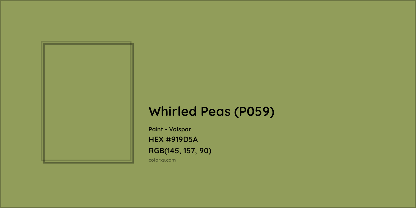HEX #919D5A Whirled Peas (P059) Paint Valspar - Color Code
