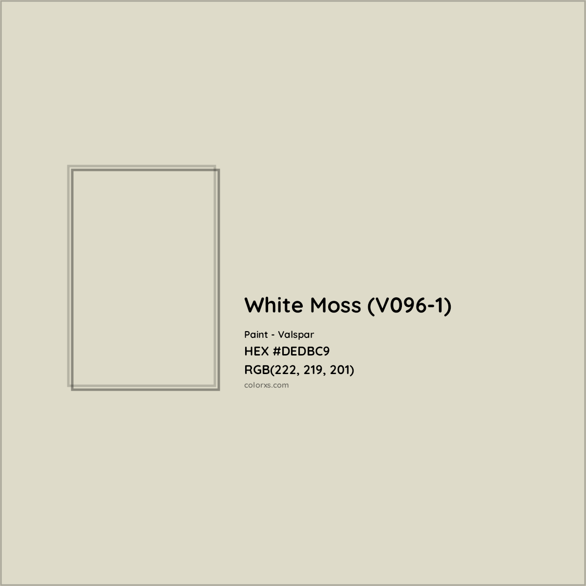 HEX #DEDBC9 White Moss (V096-1) Paint Valspar - Color Code