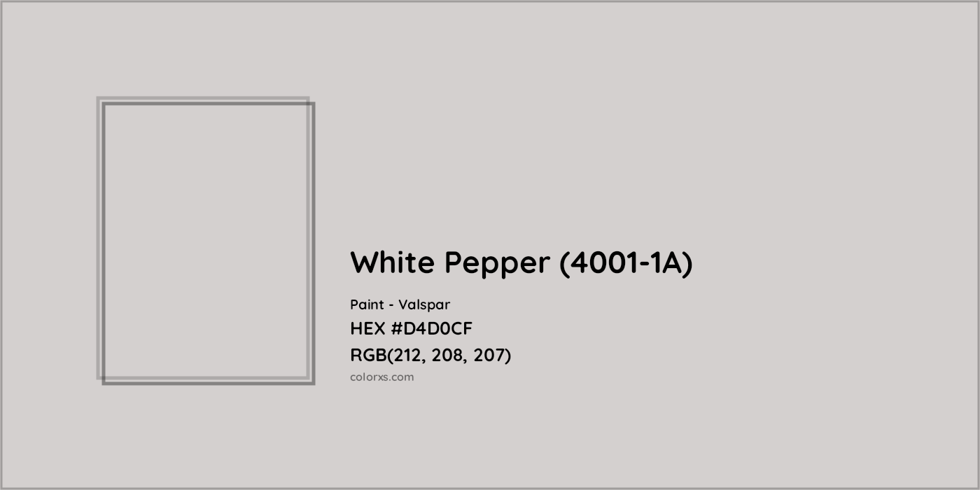 HEX #D4D0CF White Pepper (4001-1A) Paint Valspar - Color Code