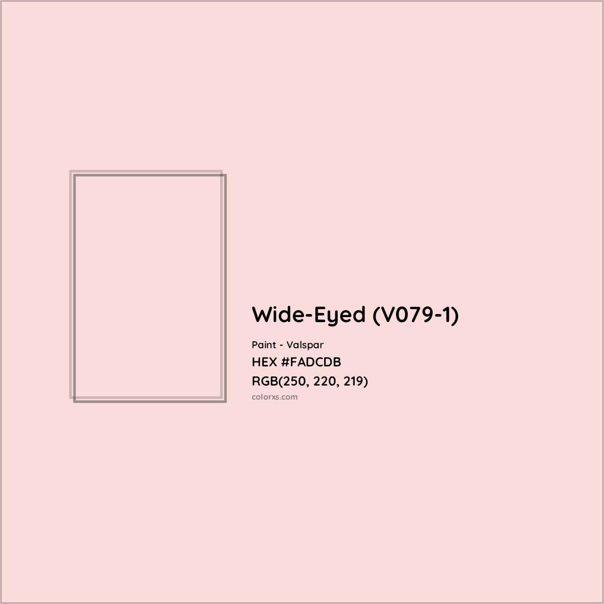 HEX #FADCDB Wide-Eyed (V079-1) Paint Valspar - Color Code