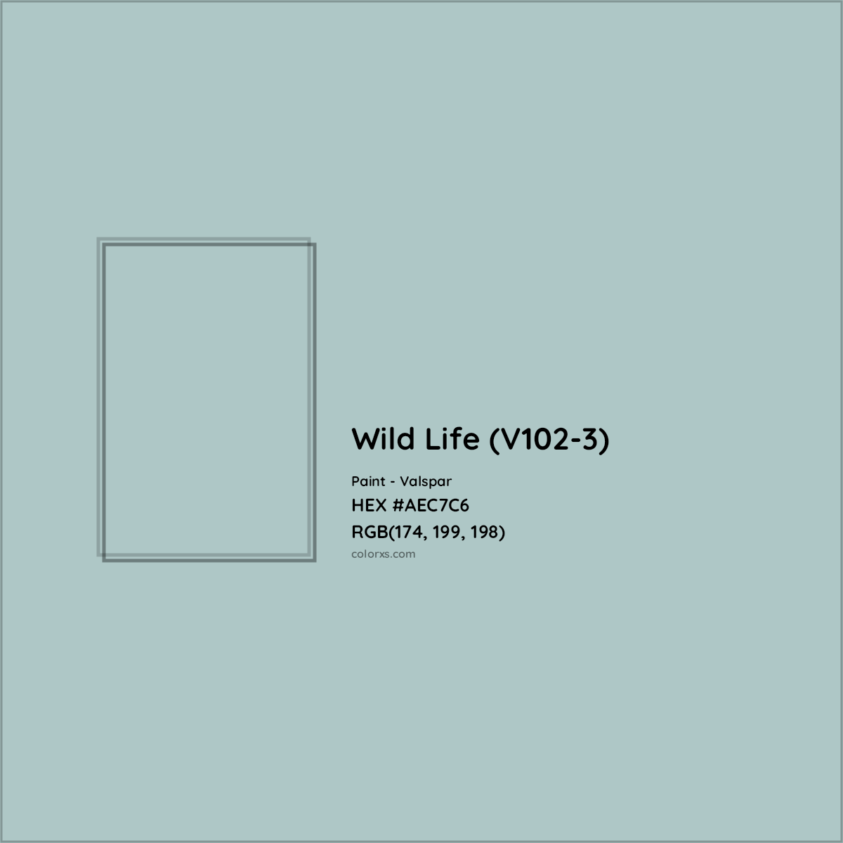 HEX #AEC7C6 Wild Life (V102-3) Paint Valspar - Color Code