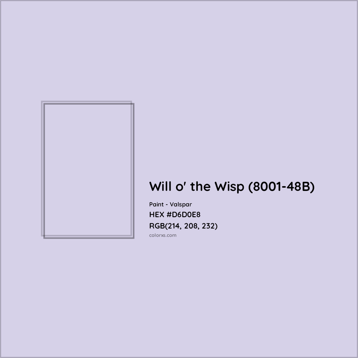 HEX #D6D0E8 Will o' the Wisp (8001-48B) Paint Valspar - Color Code