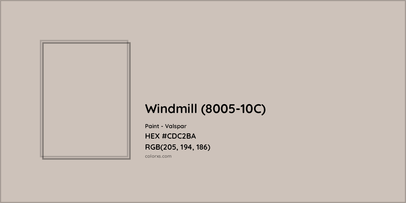 HEX #CDC2BA Windmill (8005-10C) Paint Valspar - Color Code