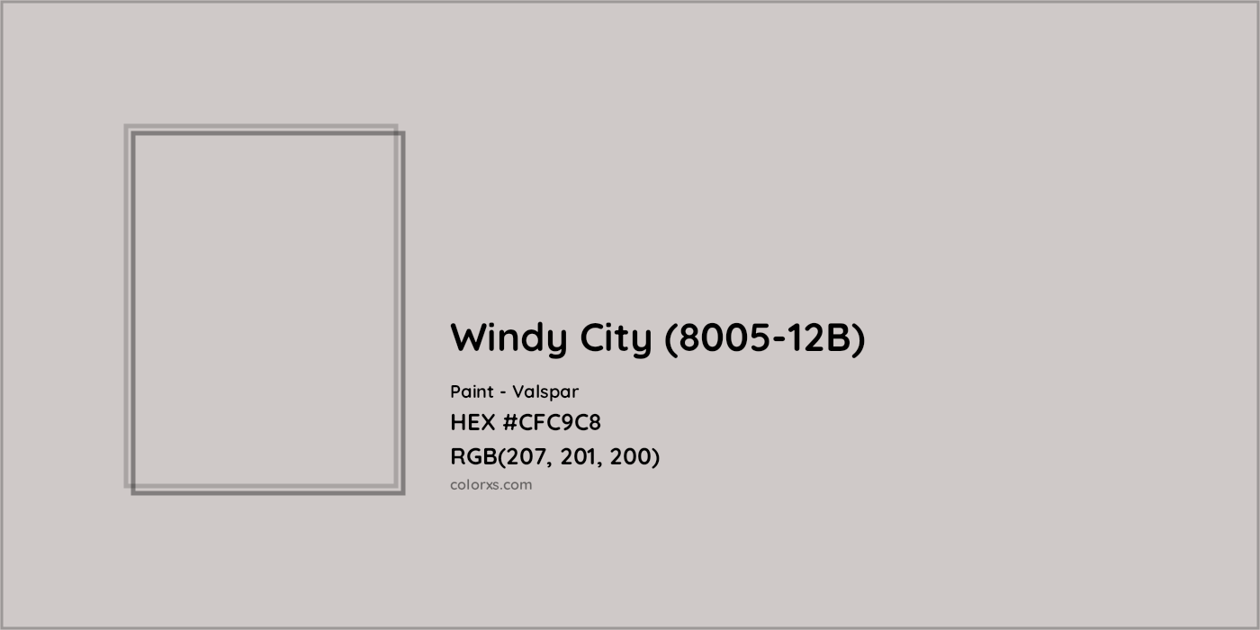 HEX #CFC9C8 Windy City (8005-12B) Paint Valspar - Color Code