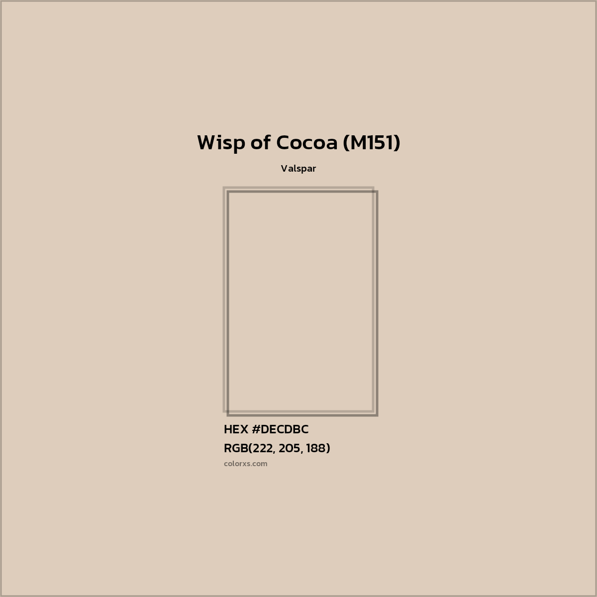 HEX #DECDBC Wisp of Cocoa (M151) Paint Valspar - Color Code