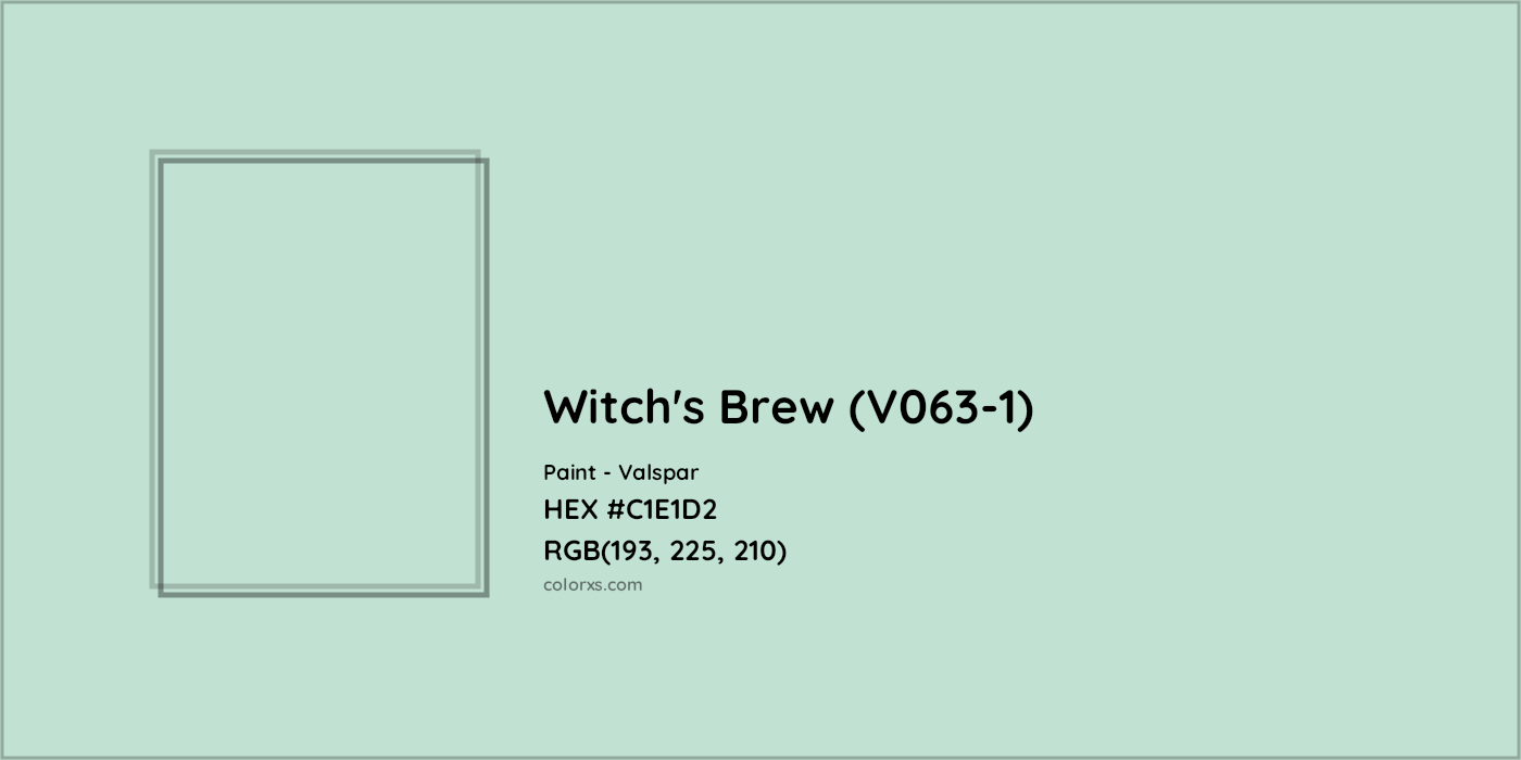 HEX #C1E1D2 Witch's Brew (V063-1) Paint Valspar - Color Code