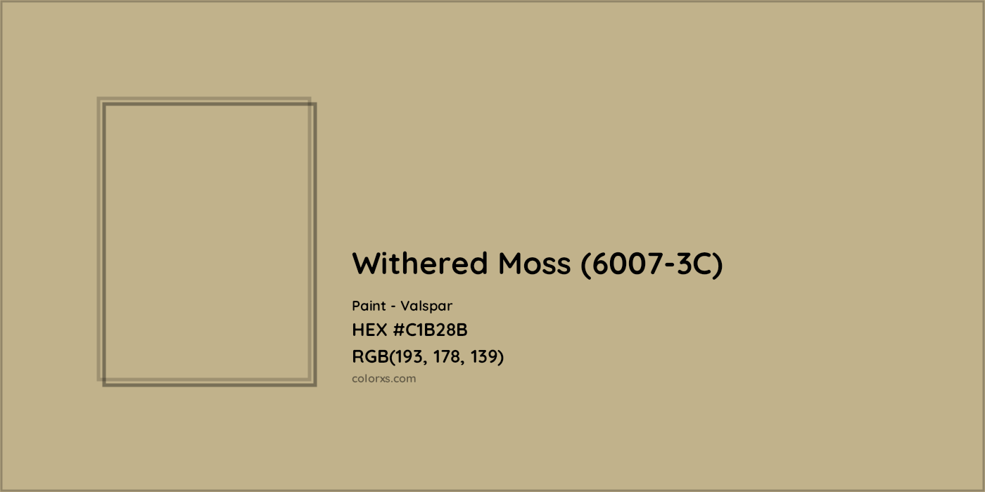 HEX #C1B28B Withered Moss (6007-3C) Paint Valspar - Color Code