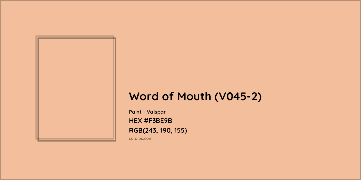 HEX #F3BE9B Word of Mouth (V045-2) Paint Valspar - Color Code