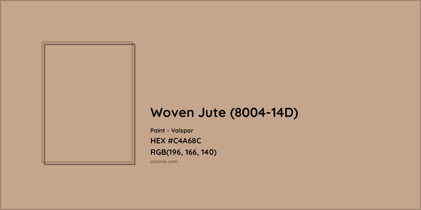 HEX #C4A68C Woven Jute (8004-14D) Paint Valspar - Color Code