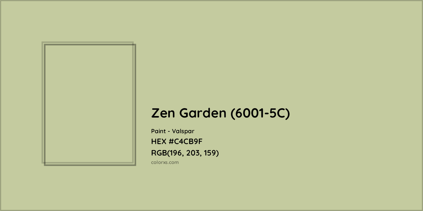 HEX #C4CB9F Zen Garden (6001-5C) Paint Valspar - Color Code