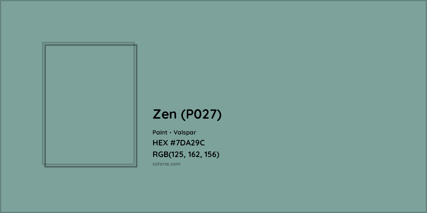 HEX #7DA29C Zen (P027) Paint Valspar - Color Code