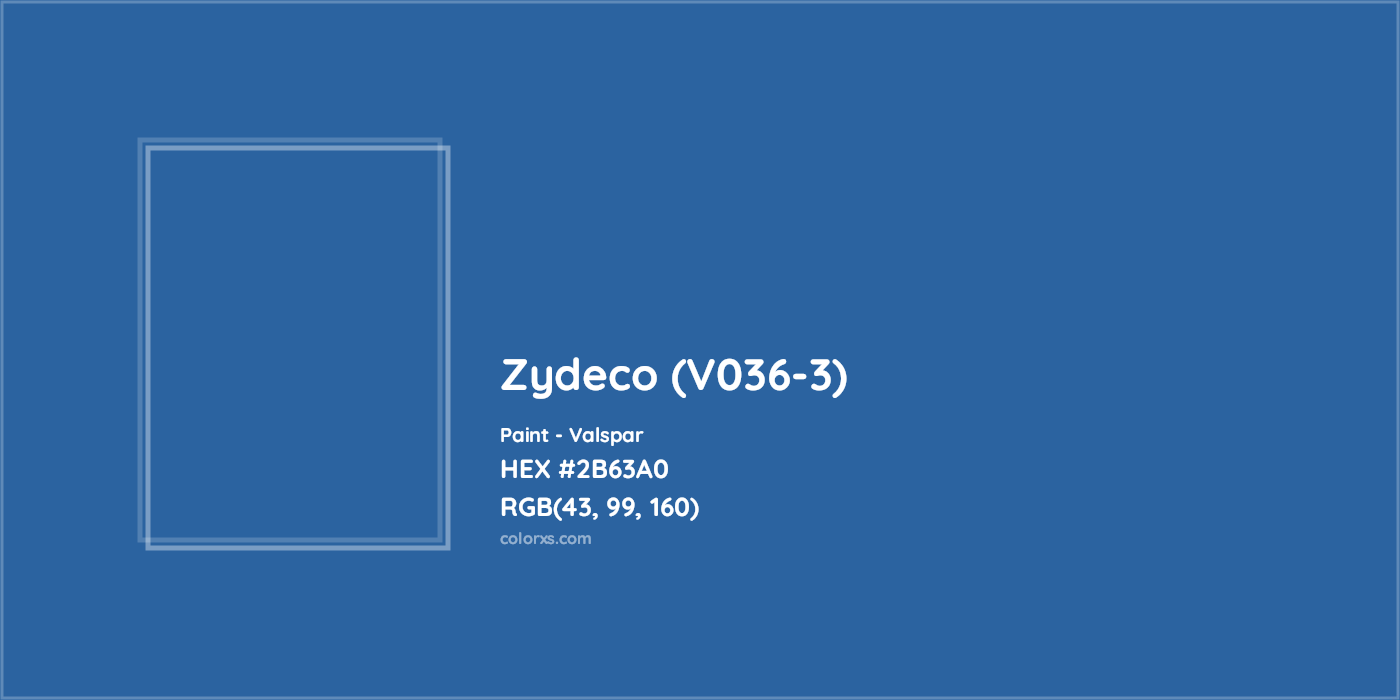 HEX #2B63A0 Zydeco (V036-3) Paint Valspar - Color Code