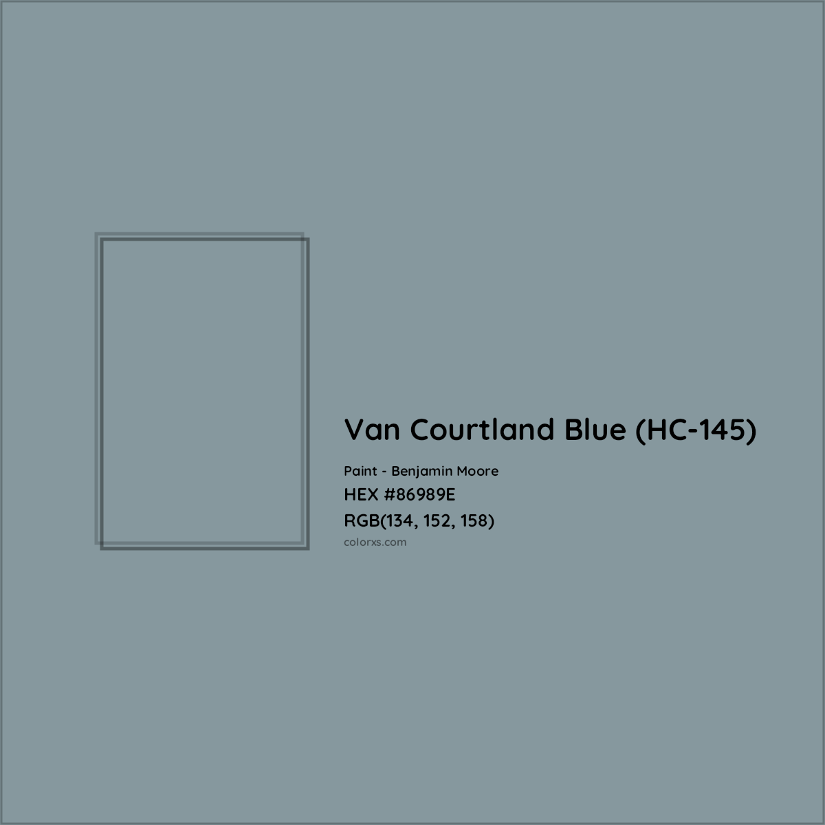 HEX #86989E Van Courtland Blue (HC-145) Paint Benjamin Moore - Color Code
