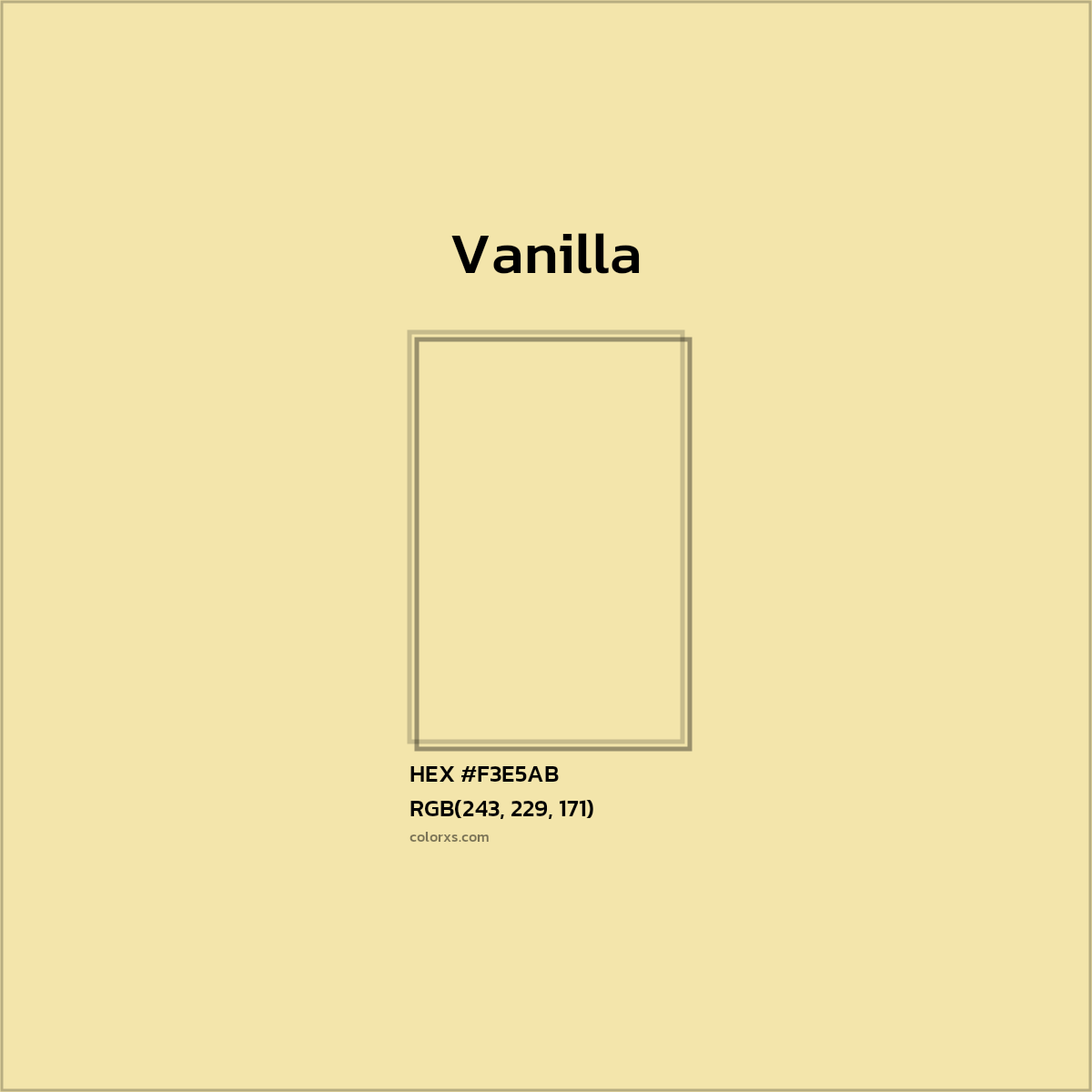 HEX #F3E5AB Vanilla Color - Color Code