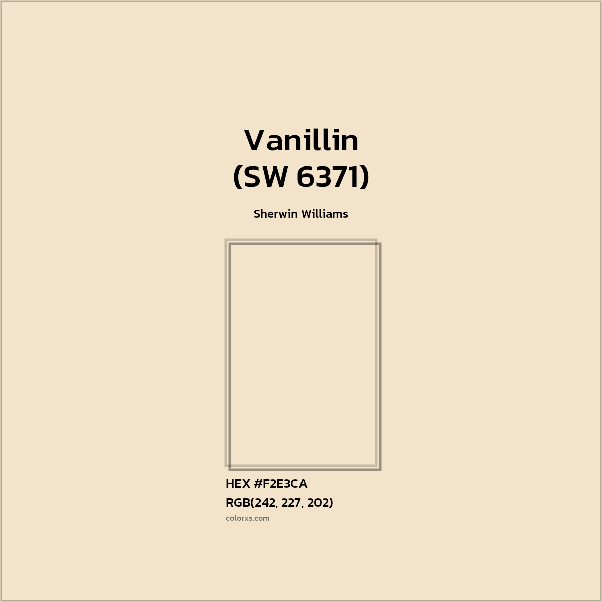 HEX #F2E3CA Vanillin (SW 6371) Paint Sherwin Williams - Color Code