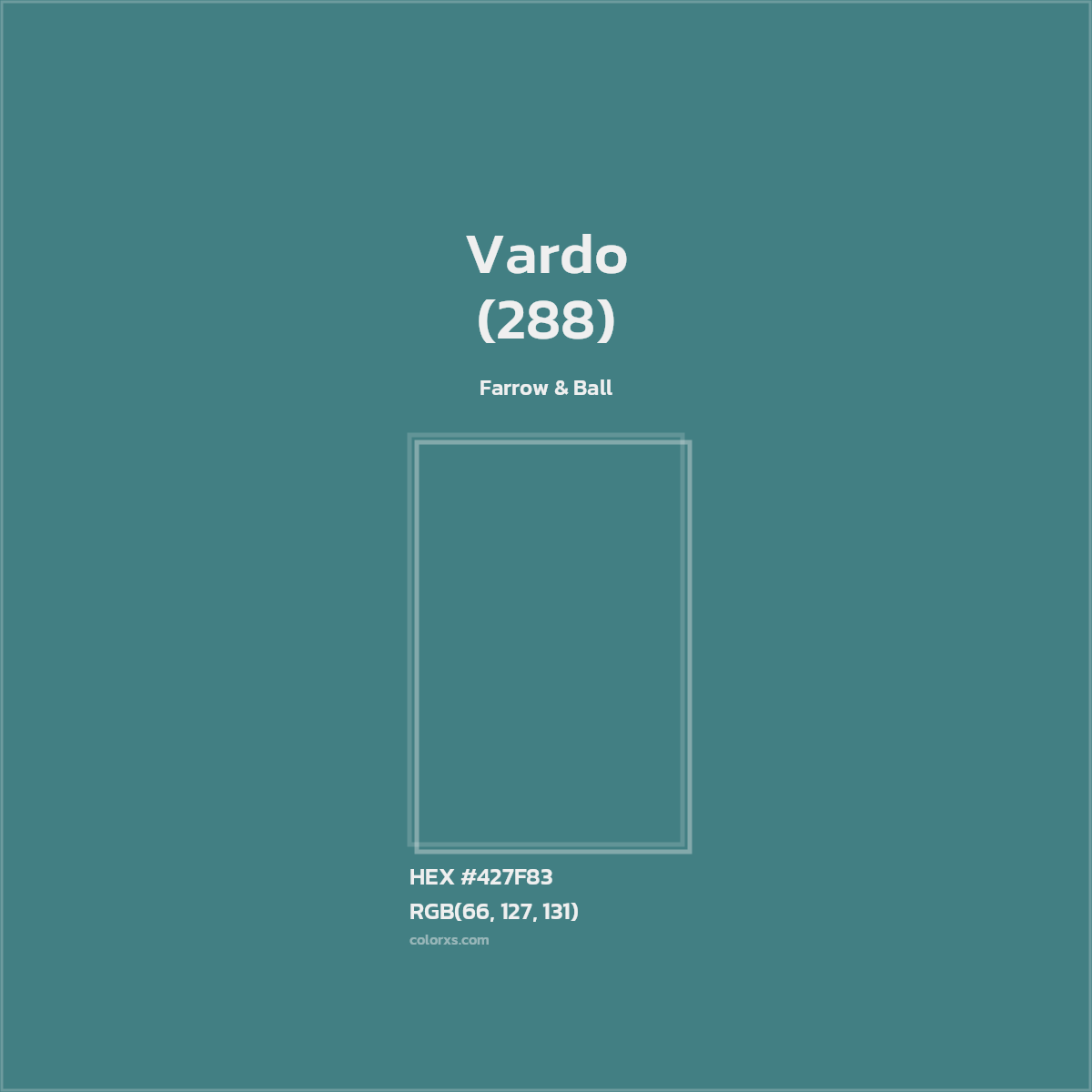 HEX #427F83 Vardo (288) Paint Farrow & Ball - Color Code