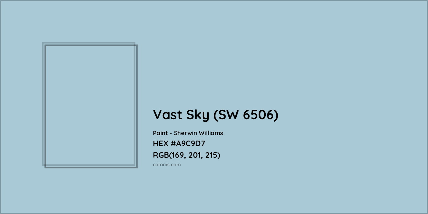 HEX #A9C9D7 Vast Sky (SW 6506) Paint Sherwin Williams - Color Code