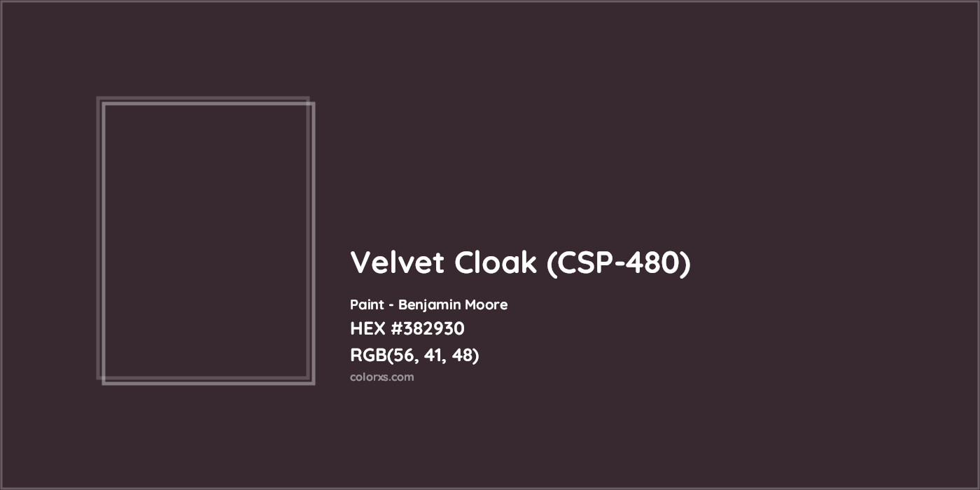 HEX #382930 Velvet Cloak (CSP-480) Paint Benjamin Moore - Color Code