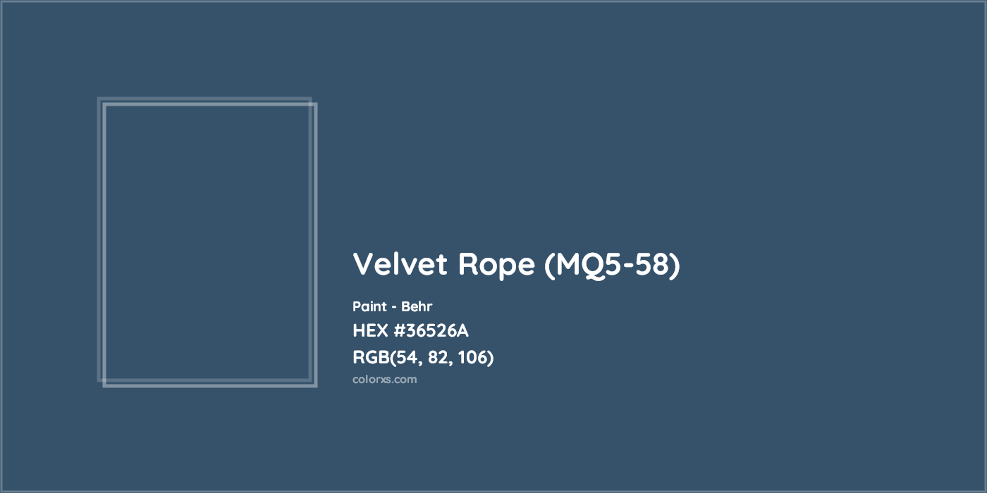 HEX #36526A Velvet Rope (MQ5-58) Paint Behr - Color Code