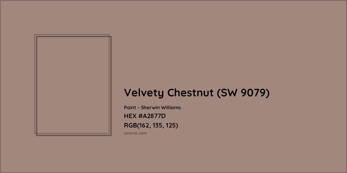 HEX #A2877D Velvety Chestnut (SW 9079) Paint Sherwin Williams - Color Code