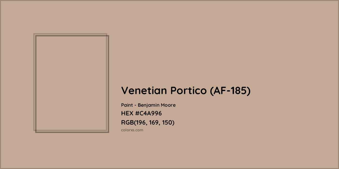 HEX #C4A996 Venetian Portico (AF-185) Paint Benjamin Moore - Color Code
