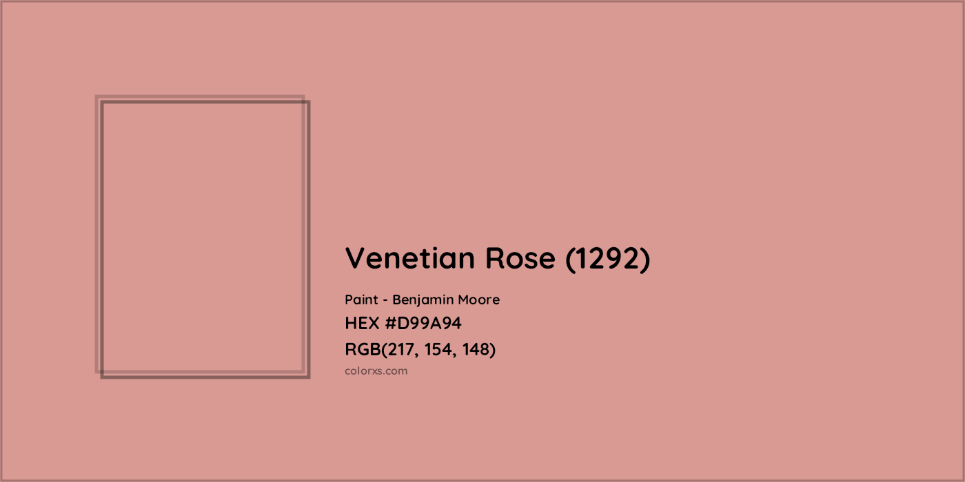 HEX #D99A94 Venetian Rose (1292) Paint Benjamin Moore - Color Code