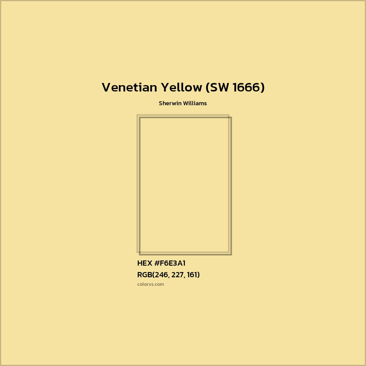 HEX #F6E3A1 Venetian Yellow (SW 1666) Paint Sherwin Williams - Color Code