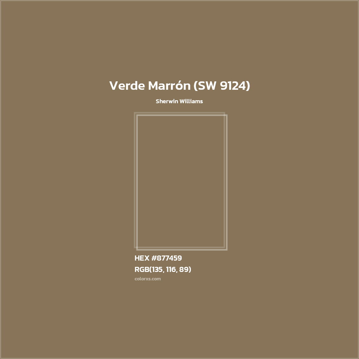 HEX #877459 Verde Marrón (SW 9124) Paint Sherwin Williams - Color Code