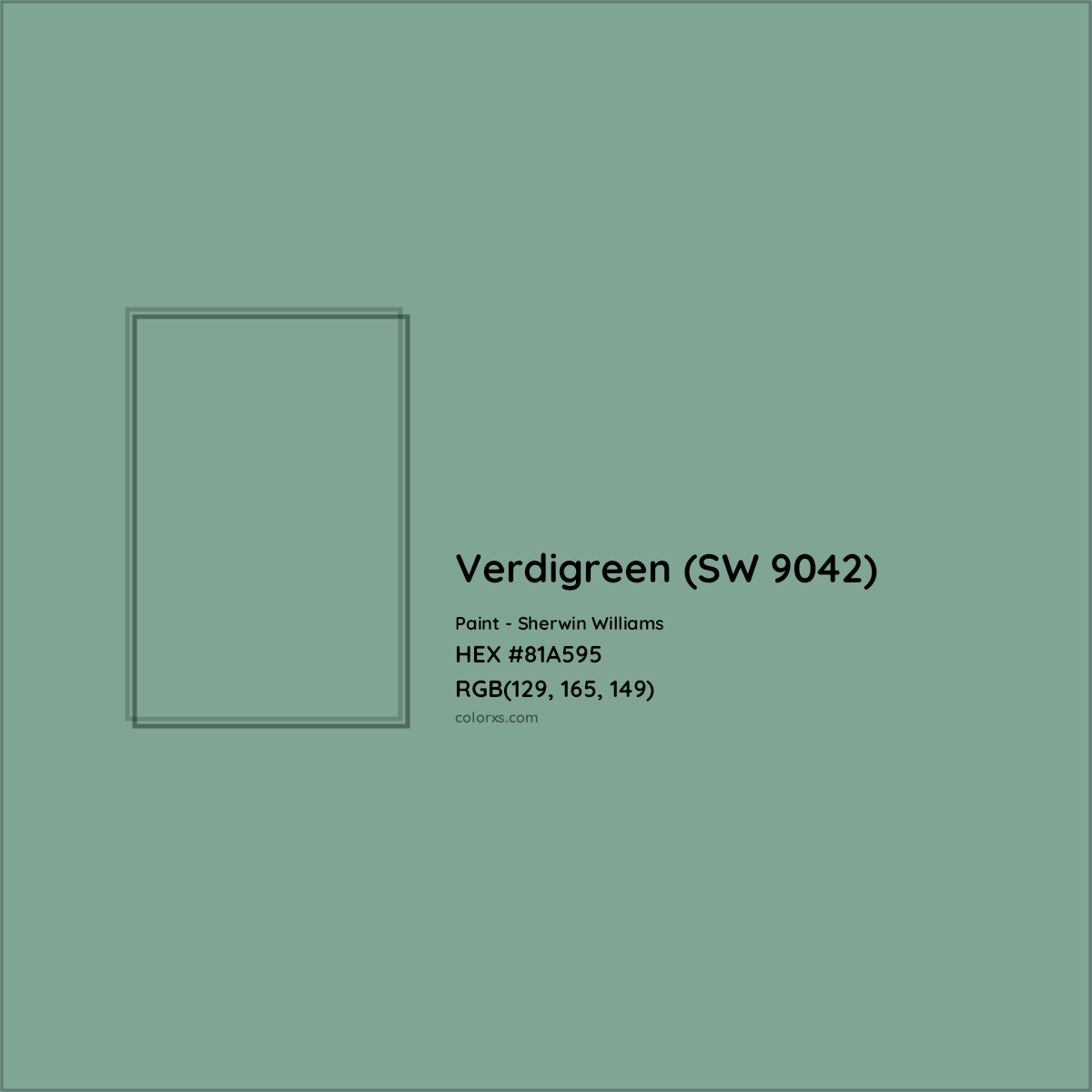 HEX #81A595 Verdigreen (SW 9042) Paint Sherwin Williams - Color Code