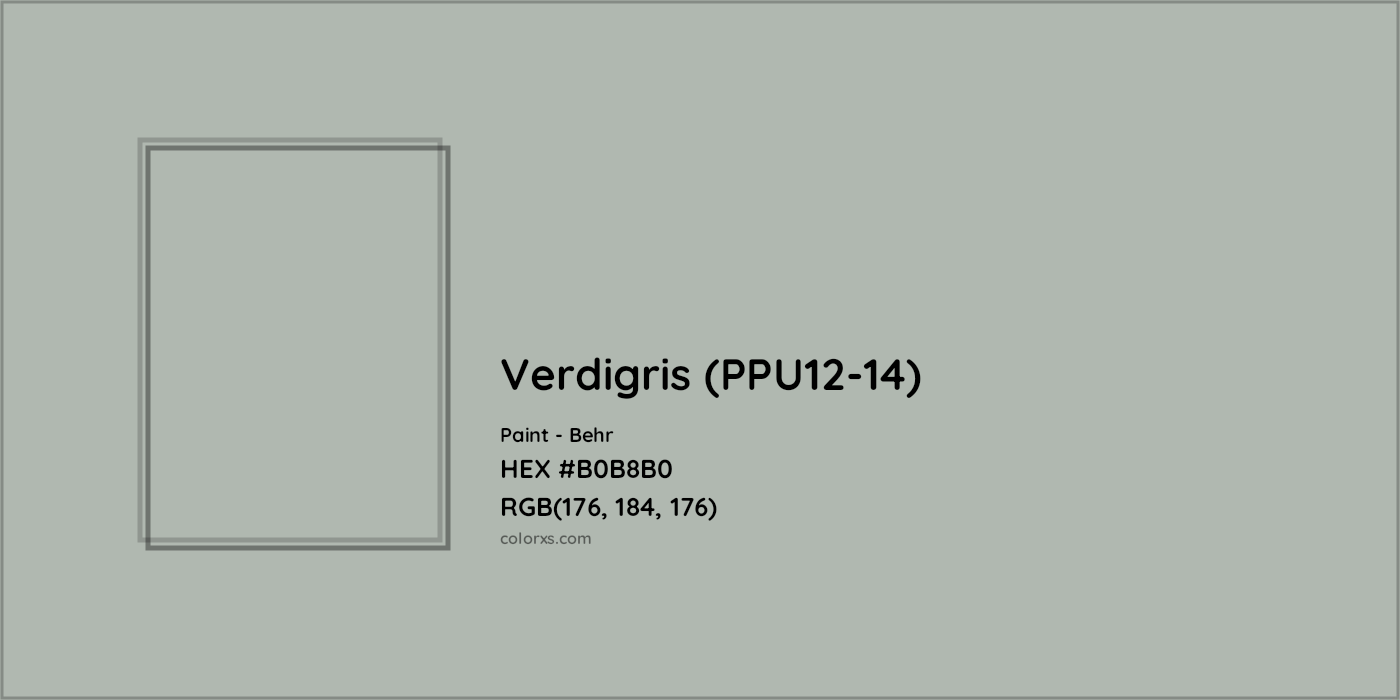 HEX #B0B8B0 Verdigris (PPU12-14) Paint Behr - Color Code
