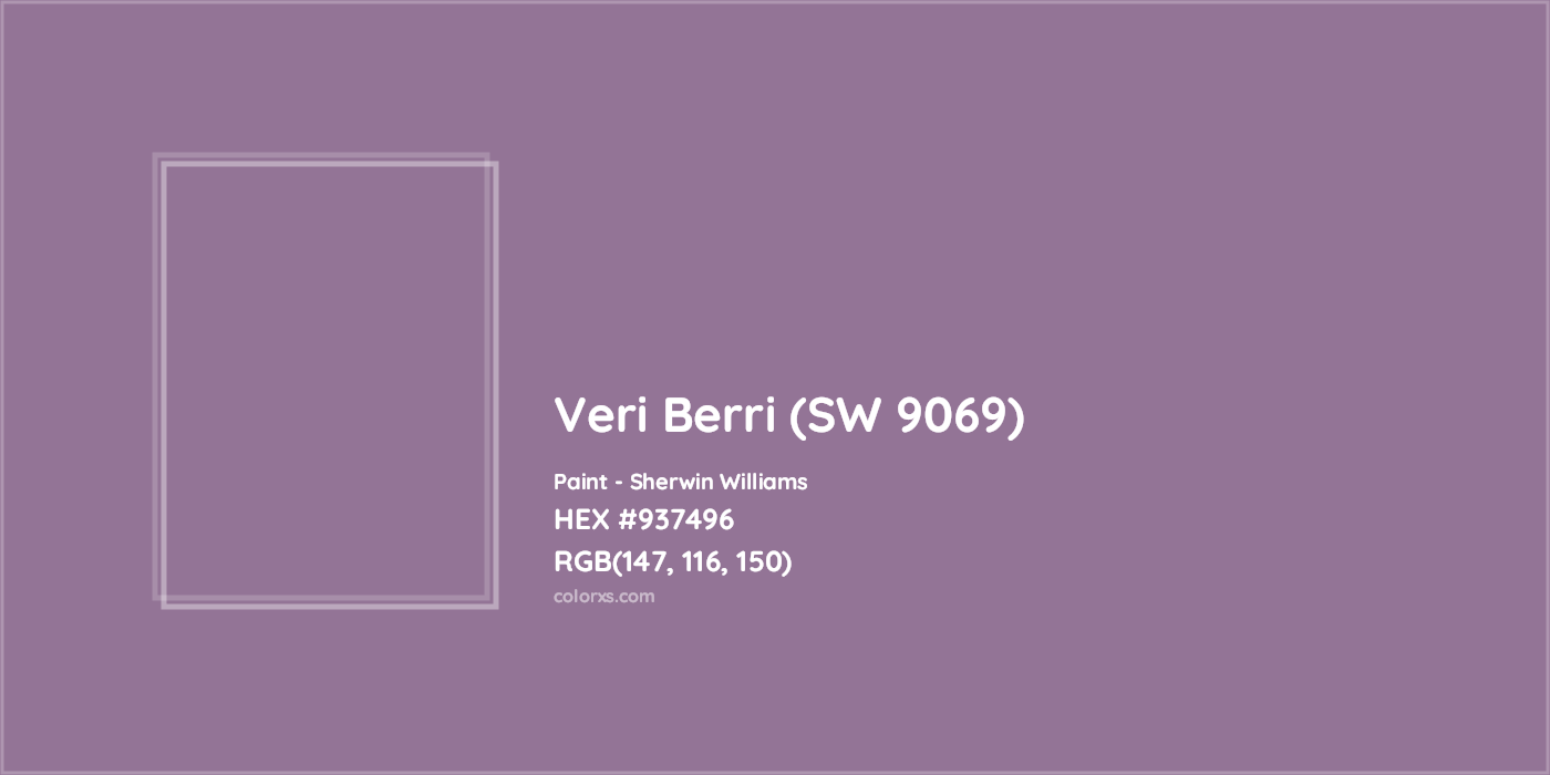 HEX #937496 Veri Berri (SW 9069) Paint Sherwin Williams - Color Code