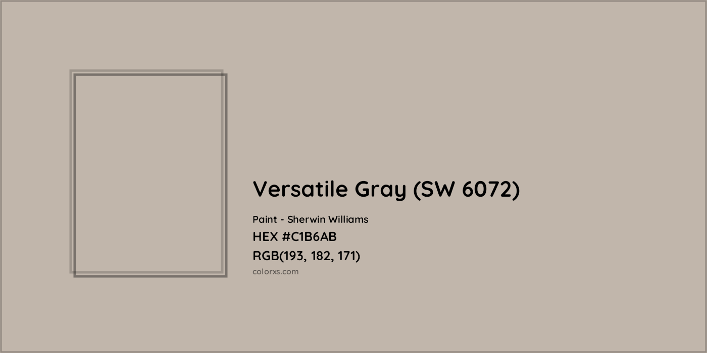 HEX #C1B6AB Versatile Gray (SW 6072) Paint Sherwin Williams - Color Code