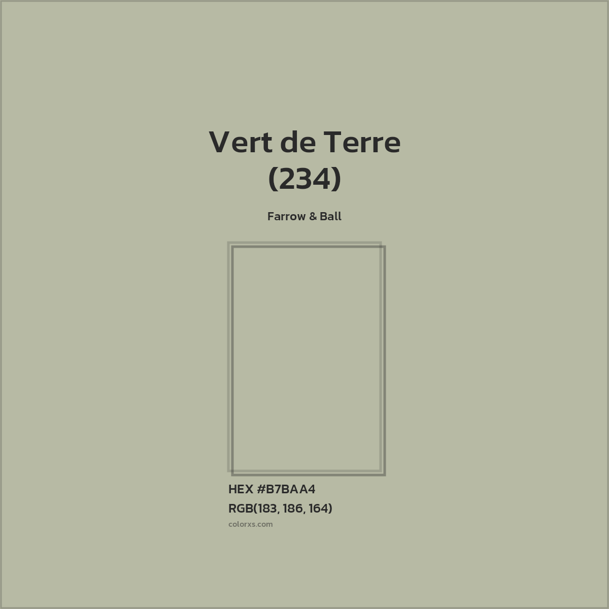 HEX #B7BAA4 Vert de Terre (234) Paint Farrow & Ball - Color Code