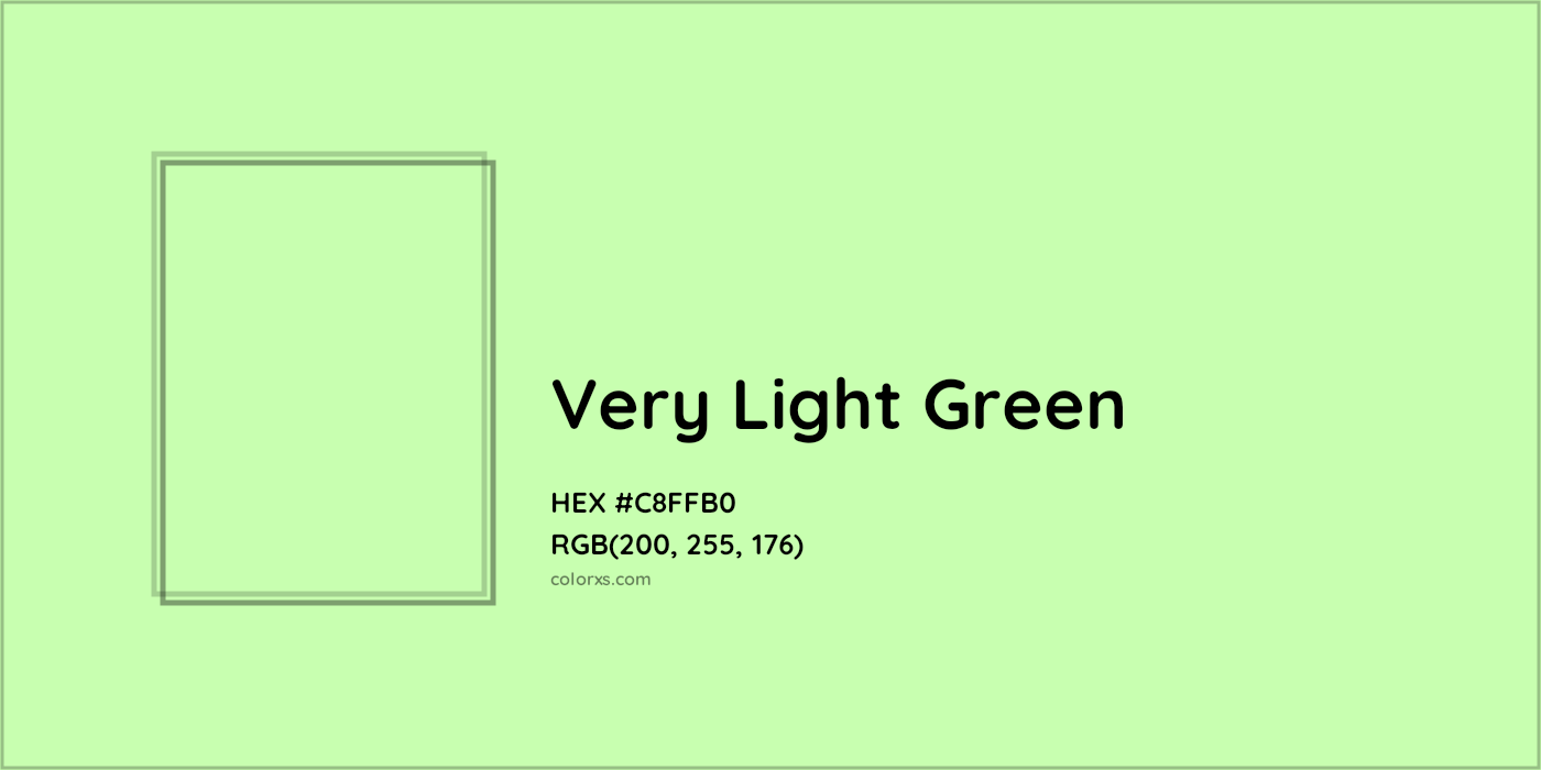 HEX #C8FFB0 Very Light Green Color - Color Code
