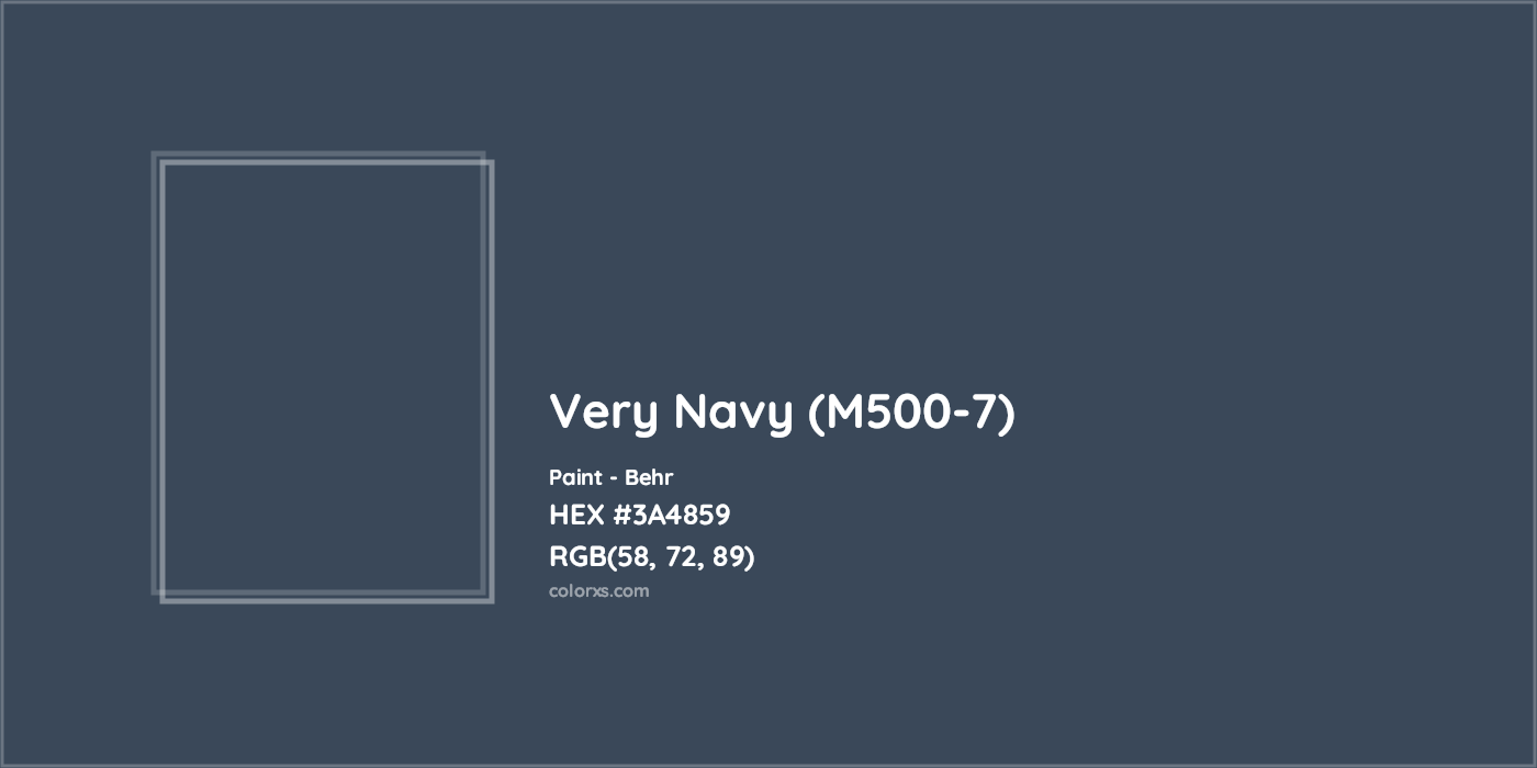 HEX #3A4859 Very Navy (M500-7) Paint Behr - Color Code