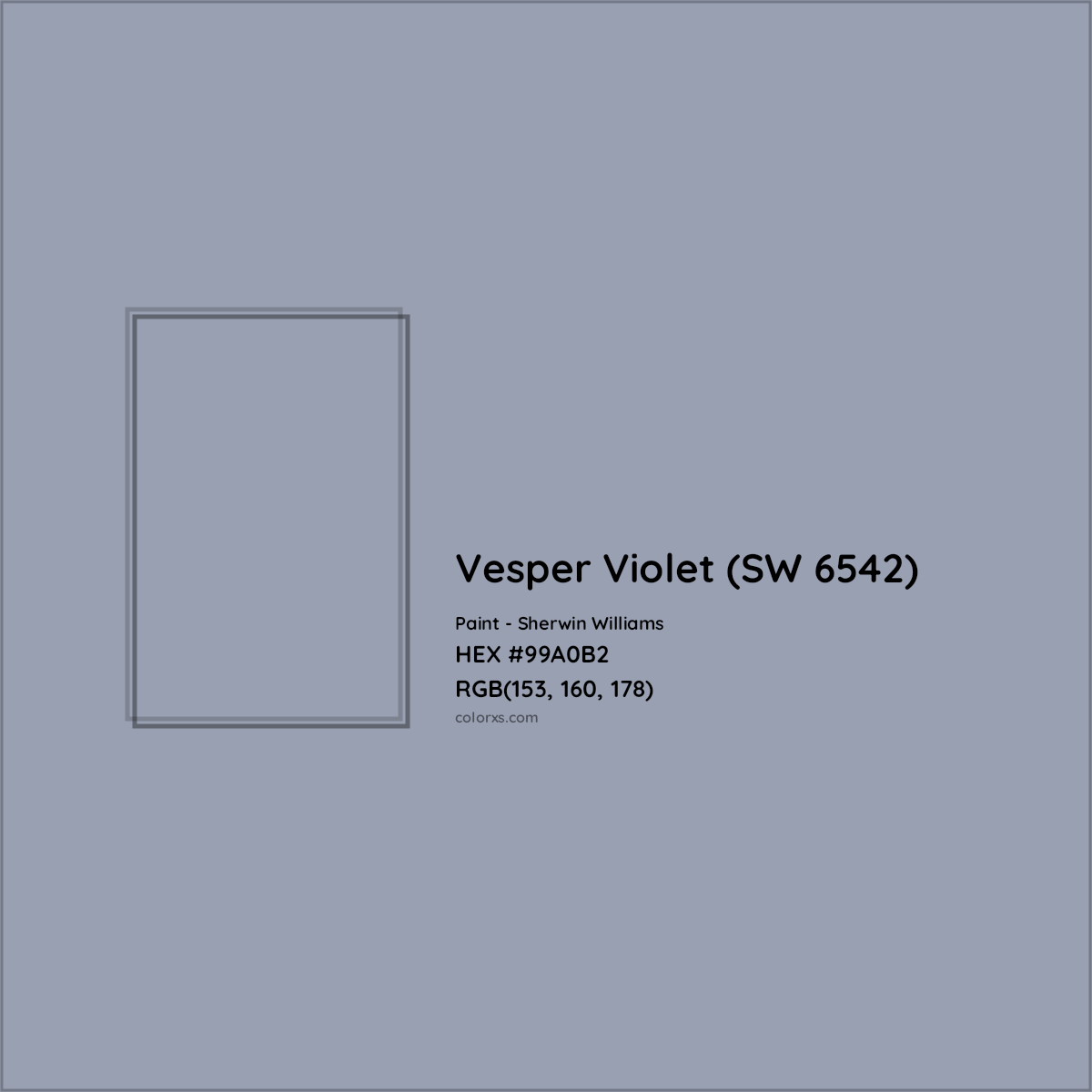 HEX #99A0B2 Vesper Violet (SW 6542) Paint Sherwin Williams - Color Code