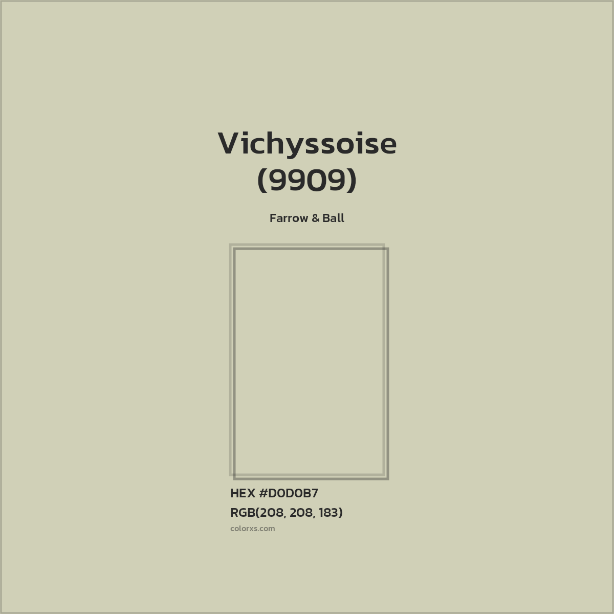HEX #D0D0B7 Vichyssoise (9909) Paint Farrow & Ball - Color Code