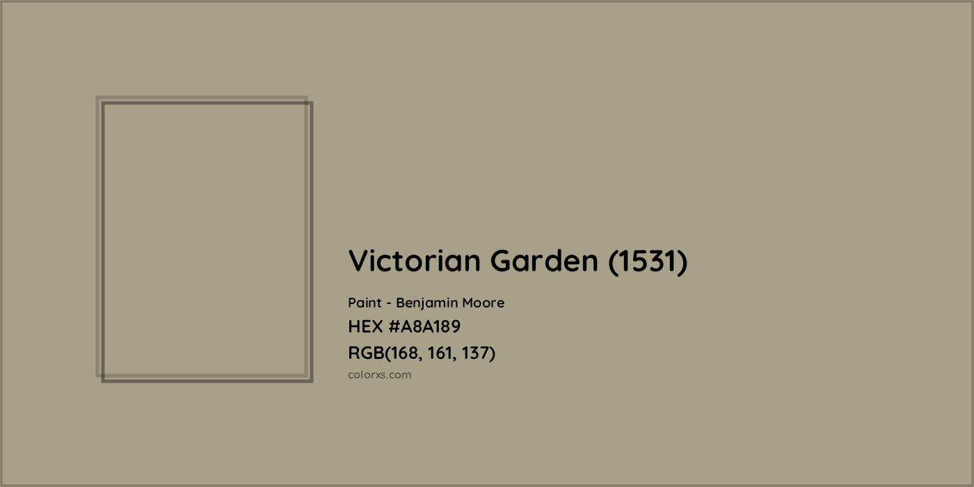 HEX #A8A189 Victorian Garden (1531) Paint Benjamin Moore - Color Code