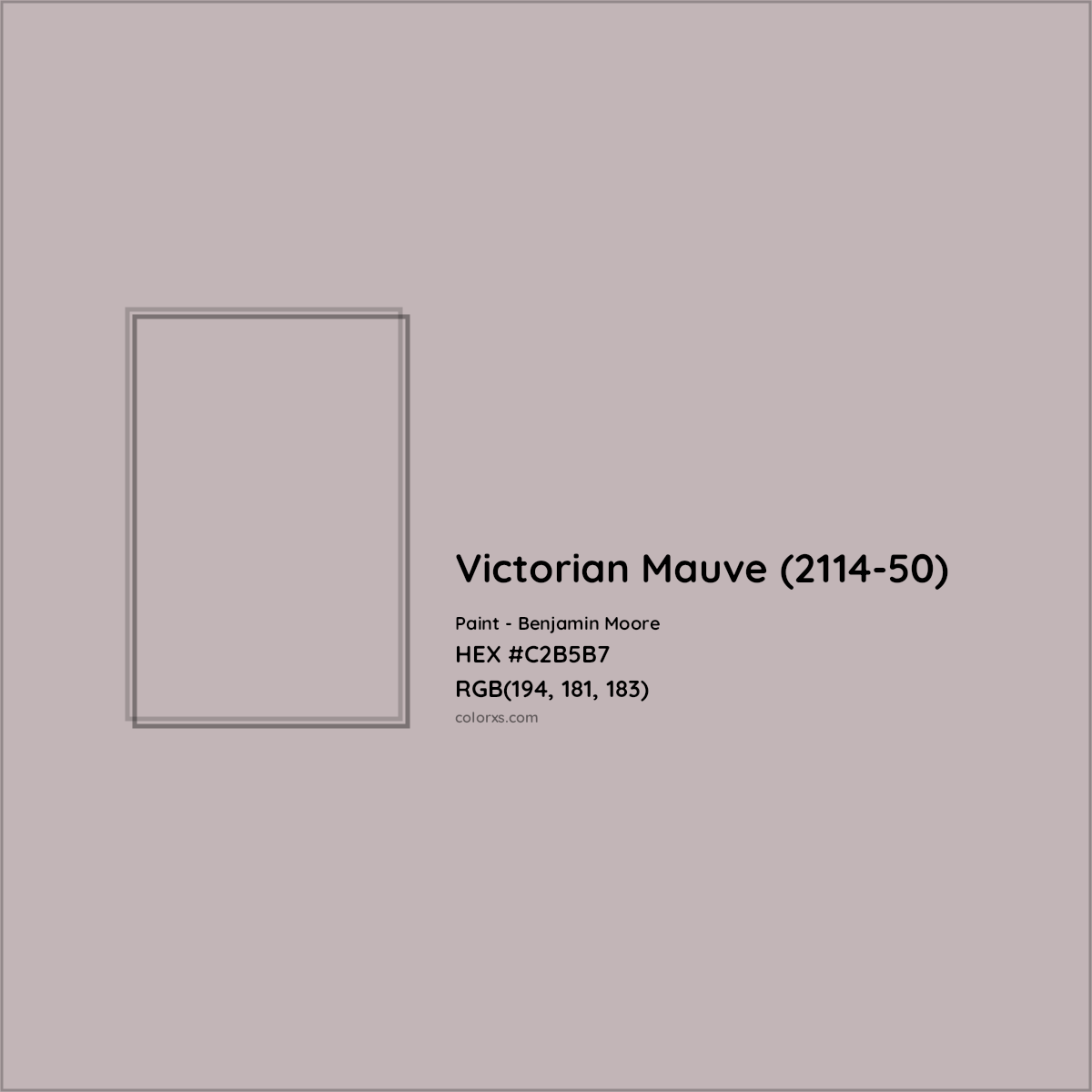 HEX #C2B5B7 Victorian Mauve (2114-50) Paint Benjamin Moore - Color Code