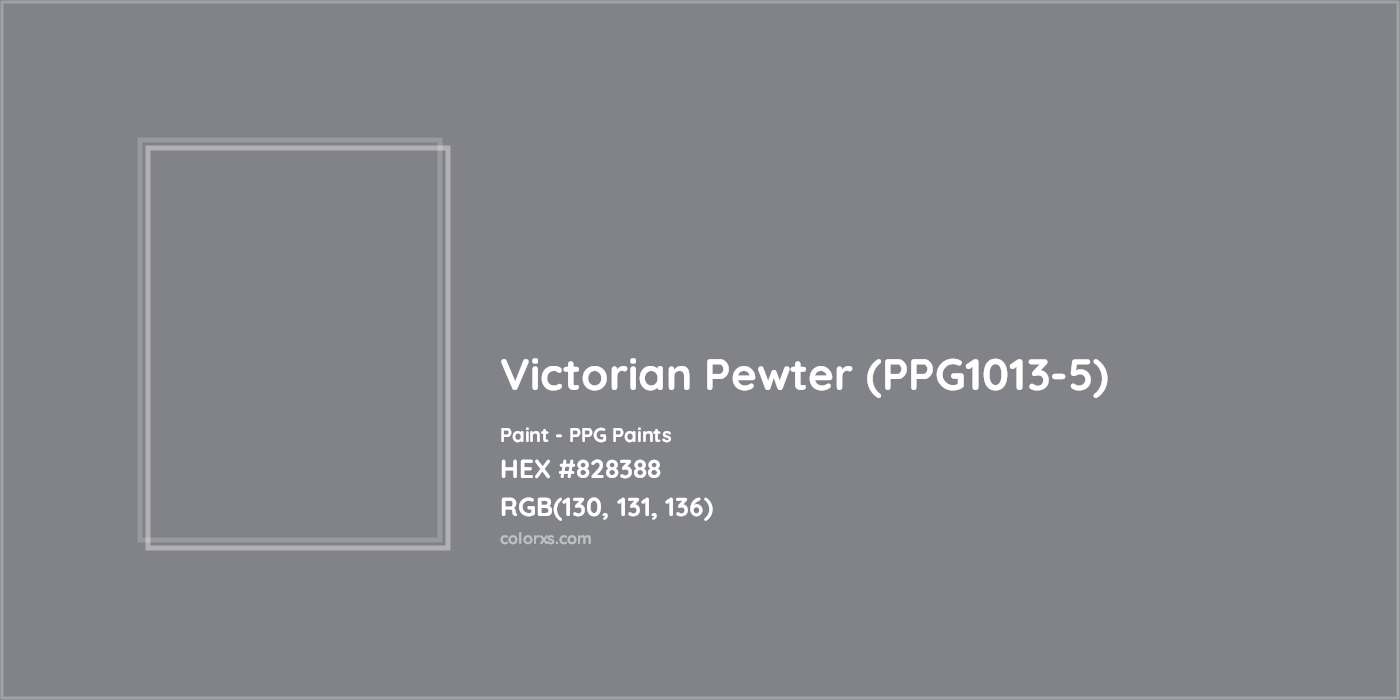 HEX #828388 Victorian Pewter (PPG1013-5) Paint PPG Paints - Color Code