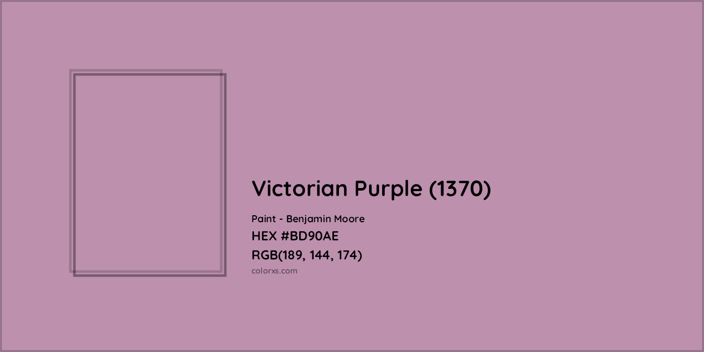 HEX #BD90AE Victorian Purple (1370) Paint Benjamin Moore - Color Code