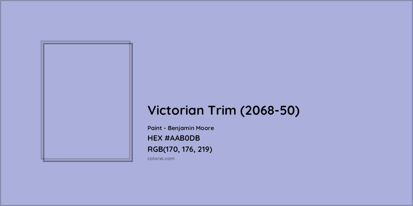 HEX #AAB0DB Victorian Trim (2068-50) Paint Benjamin Moore - Color Code