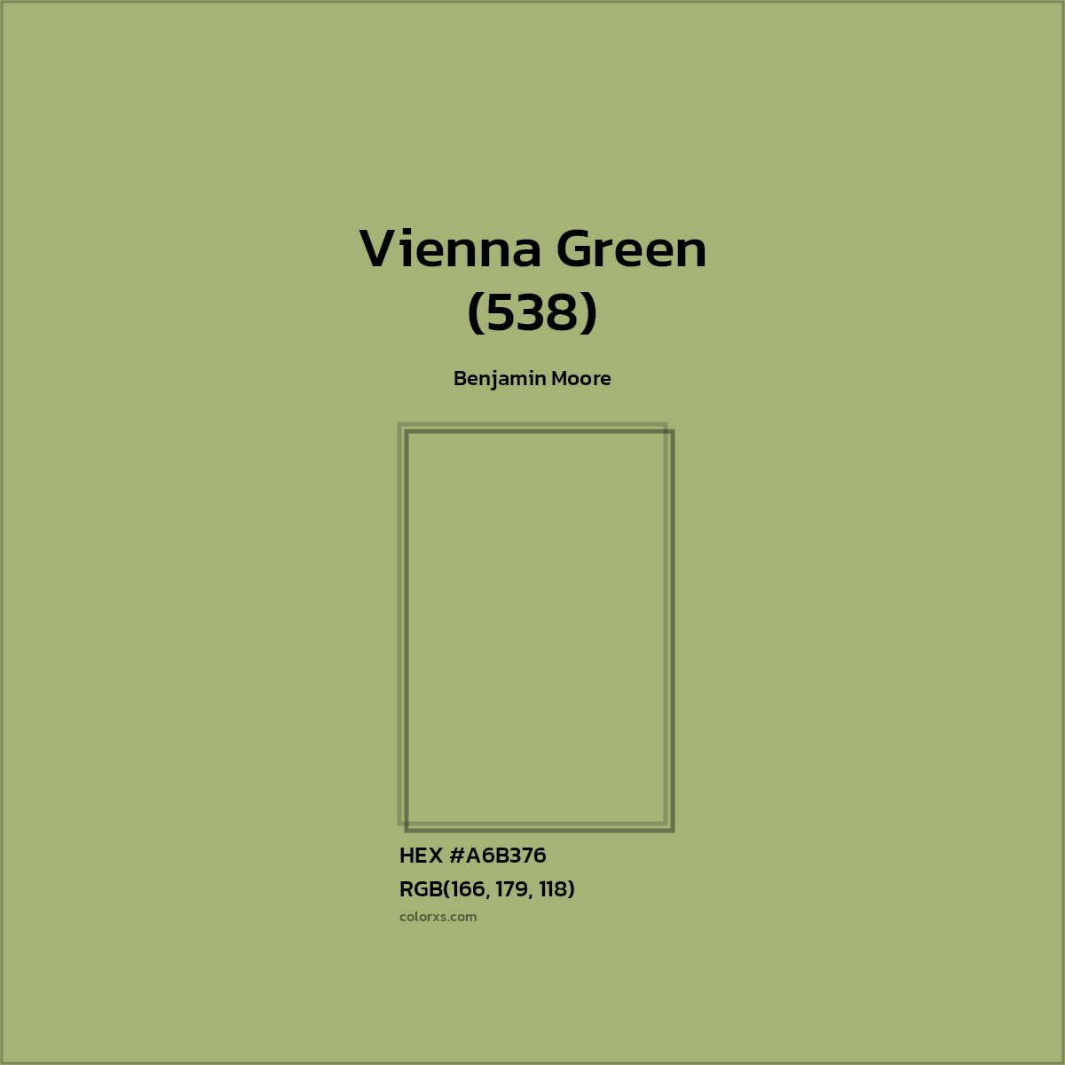 HEX #A6B376 Vienna Green (538) Paint Benjamin Moore - Color Code