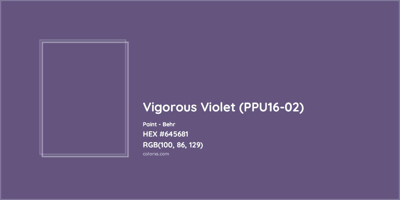 HEX #645681 Vigorous Violet (PPU16-02) Paint Behr - Color Code
