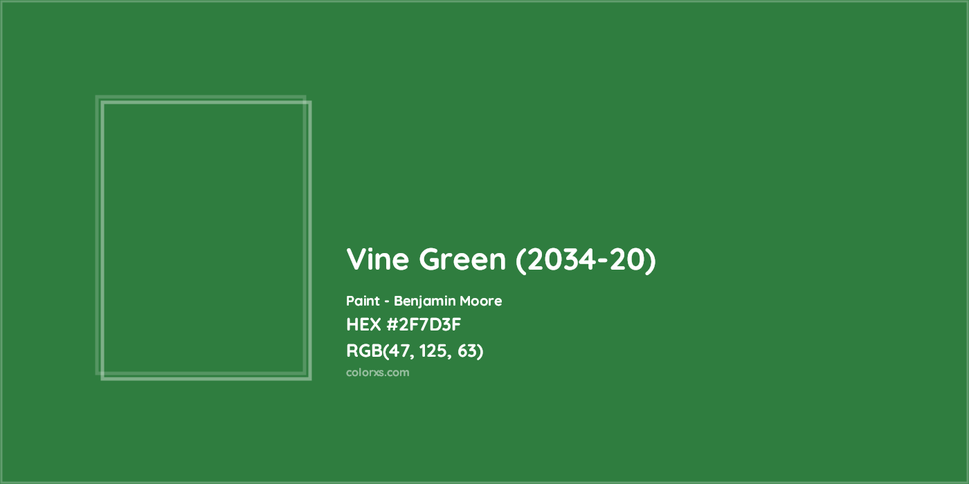 HEX #2F7D3F Vine Green (2034-20) Paint Benjamin Moore - Color Code