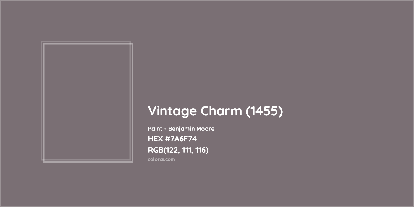 HEX #7A6F74 Vintage Charm (1455) Paint Benjamin Moore - Color Code
